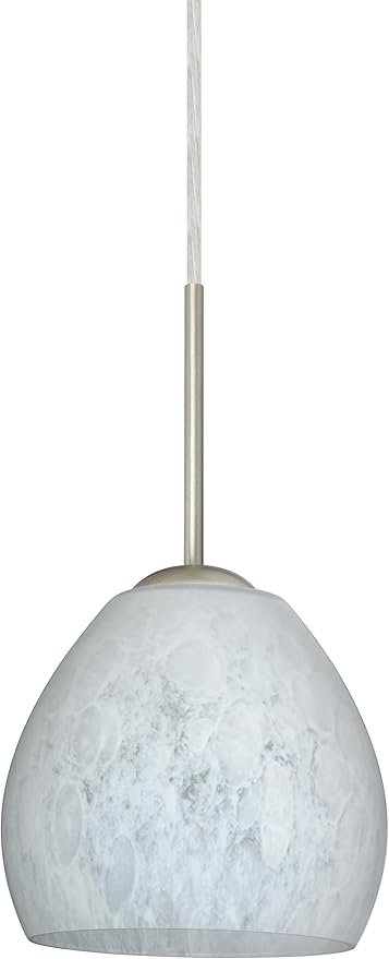 BESA 1BT-412219-LED-SN Transitional One Light Pendant from Bolla Collection in Pewter, Nickel, Silver Finish,