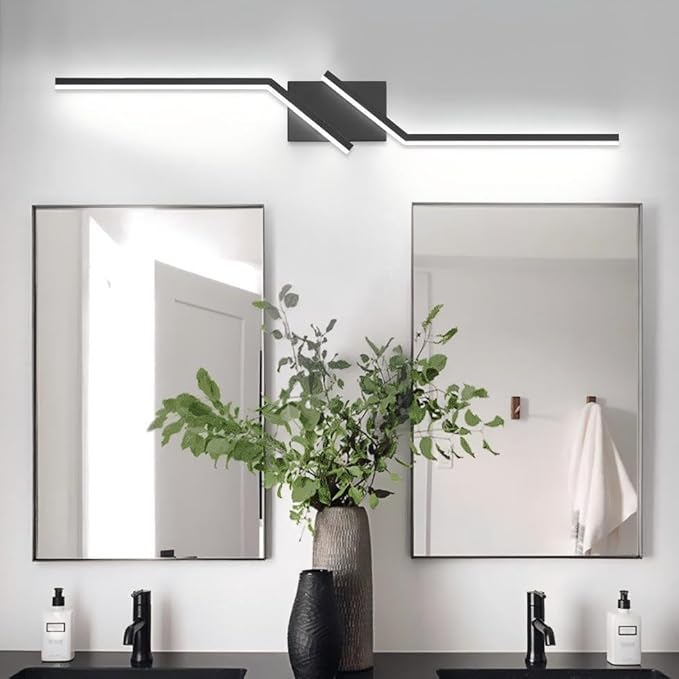 ZUZITO 40 inch Black Bathroom Vanity Light Modern Vanity Lighting Dimmable LED Lights for Bathroom 6000K Cool White