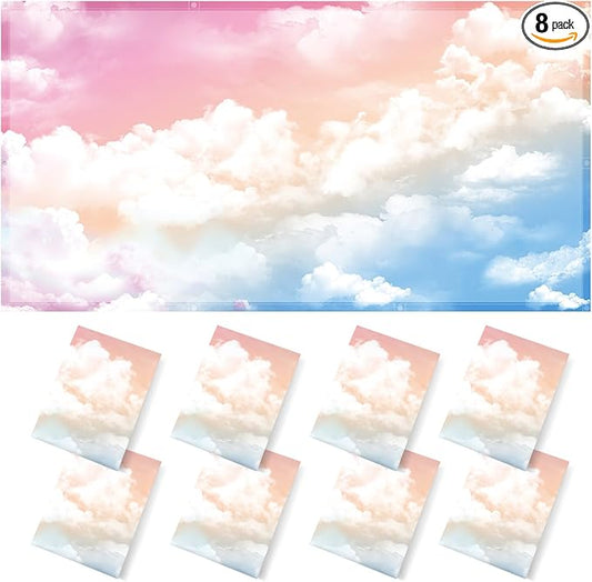ANGSYLTH 8 Pcs Fluorescent Light Covers - 4 x 2 Feet Covers for Ceiling Lights, 8 x 10 Magnetic Light Filters for Classroom, Office, Hospitals
