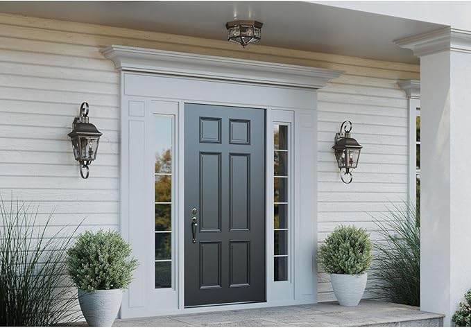 Progress Lighting 4-Light Beveled Glass 11-1/8" Close-to-Ceiling, Indoor, P5789-20, Antique Bronze