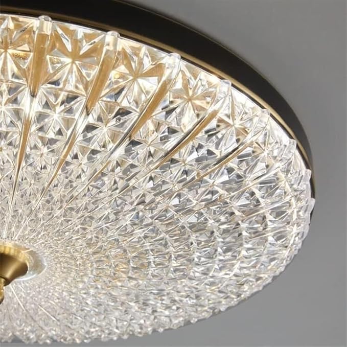 KISAD Close to Ceiling Lights Nordic Acrylic Decoration Ceiling Lights Minimalist Round Ultra-Thin Ceiling Lamp All Copper LED Dimmable Ceiling Light for Bedroom Porch Living Room(Gold,40cm/15.7inch)