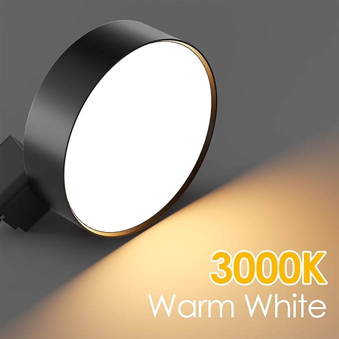 Diffuse LED Track Lighting Heads H Type Track Light Heads Dimmable Kitchen Track Lighting Fixtures Ceiling, Compatible with H Track Rails - Flicker Free CRI90+ 3000K 12W 1000lm, 1 Pack Black