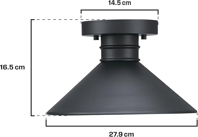Westinghouse 6112900 Watts Creek 11 Inch Rustic/Arts & Crafts One-Light Outdoor Semi Flush Mount Ceiling Light, Dark Sky Friendly, Textured Black Finish