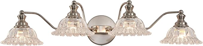 XIEDUN Brushed Nickel 4 Light Vanity Light