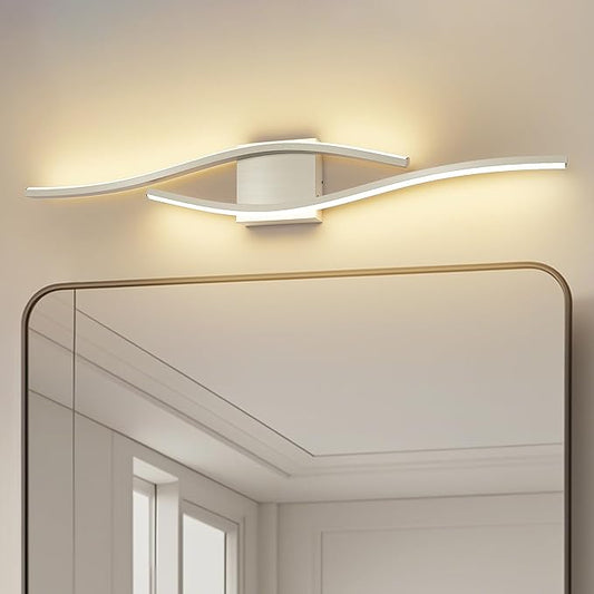 Joossnwell Bathroom Vanity Light Modern Bathroom Lighting Fixture Over Mirror Brushed Nickel 5CCT Dimmable Led Bath Vanity Light Bar 31.5 Inch