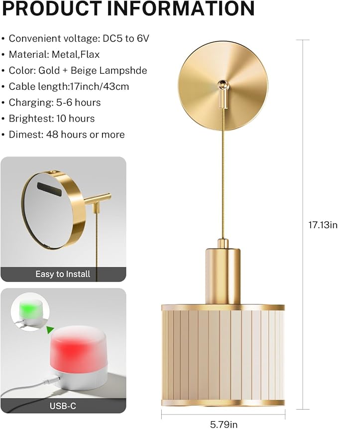 SAIMAND Battery Operated Wall Sconce Set of 2, Wireless Rechargeable Wall Lights with Remote Control, 9 Colors Dimmable LED Lamps, Modern Cordless Sconces for Bedroom Living Room Hallway(Gold)