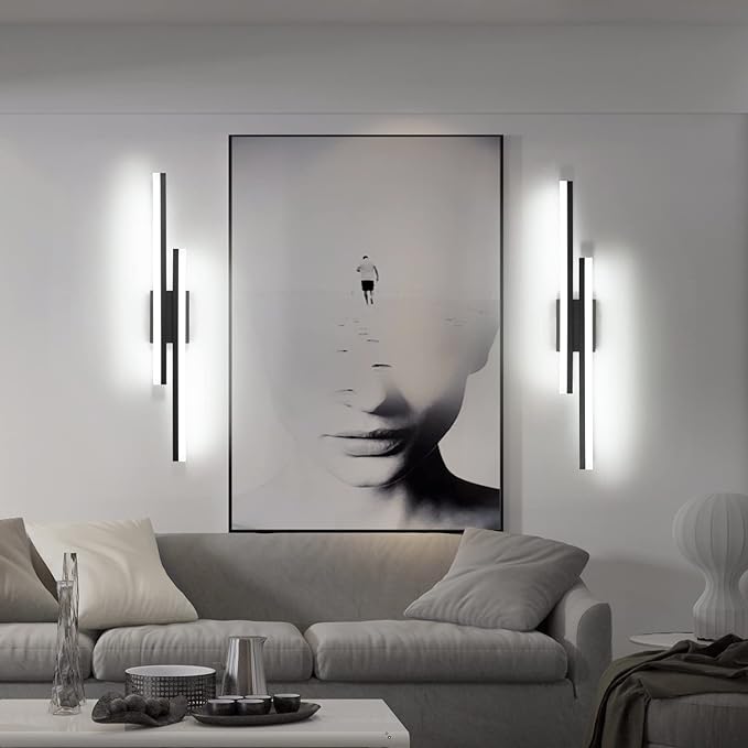 PRESDE LED Bathroom Vanity Light 32inch Bathroom Light Fixtures Over Mirror Black Modern Bath Vanity Lighting Bar Dimmable