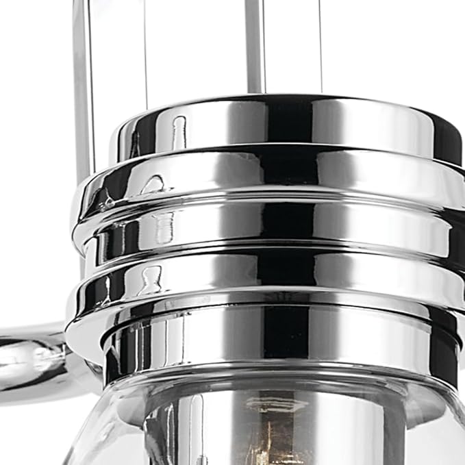 Kichler Farum 34" 4-Light Bathroom Vanity Light Fixture with Clear Glass in Chrome for Single or Double Vanity Over Mirror, Modern Wall Mount (34" x 9.5"), 55156CHCLR