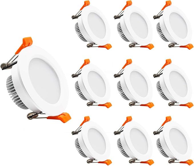 YGS-Tech 2 Inch LED Recessed Lighting, Dimmable Downlight 3W(35W Halogen Equivalent), CRI80, 2700K Ultra Warm White Ceiling Light with LED Driver (10 Pack)