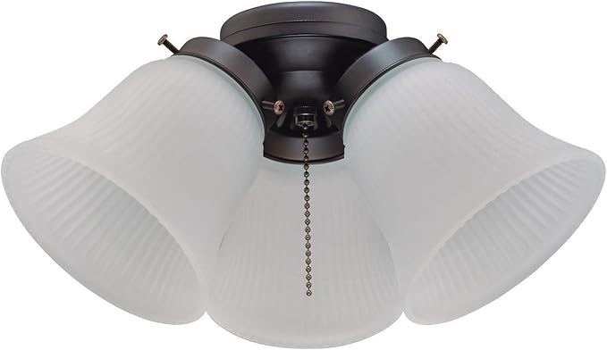 Westinghouse 7785000 Three-Light Led Cluster Ceiling Fan Light Kit, Oil Rubbed Bronze Finish with Frosted Ribbed Glass , White