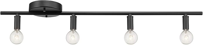 Globe Electric 59968 Monroe 4-Light Slim Profile Track Lighting, Matte Black, Bulb Not Included