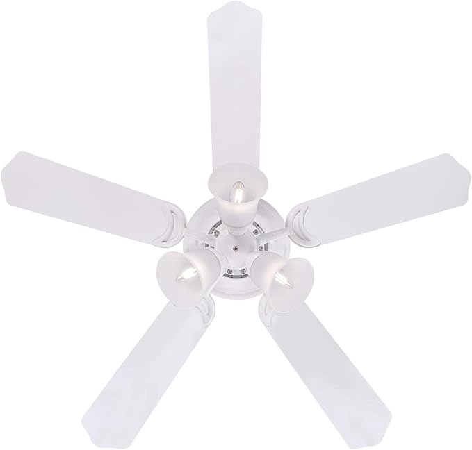 Westinghouse Contempra Trio 42 Inch Ceiling Fan with Light, Indoor White Ceiling Fan for Small Rooms, Reversible Blades White/White Washed Pine, LED Bulbs Included