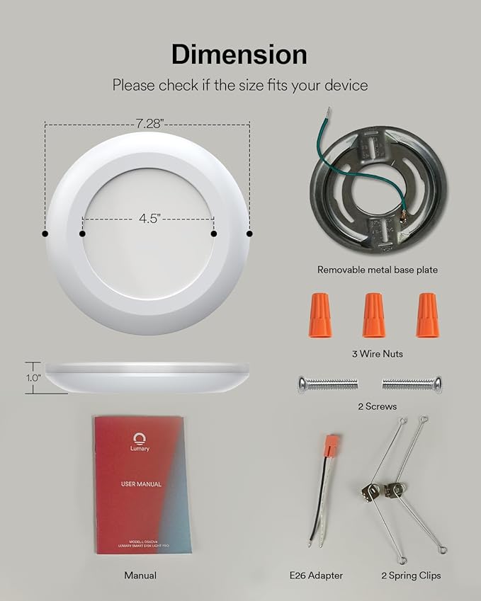 Lumary 5/6 inch Smart RGBAI Led Disk Light Pro, Color Changing WiFi Smart Recessed Lighting with Night Light, Flexible Install Flush Mount Ceiling Light, Work with Alexa/Google Assistant, 1 Pack