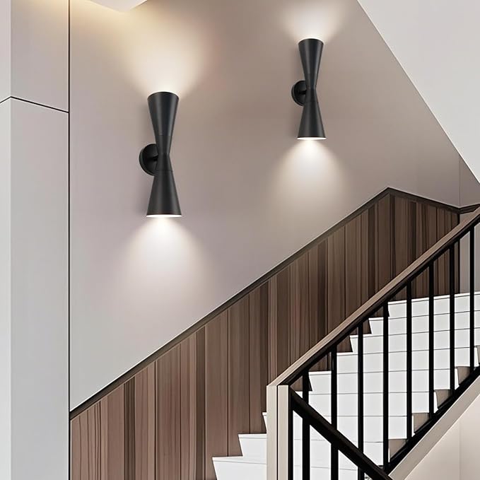 Wall Sconce Bathroom Sconces Lighting, 13 inch Black Modern Sconces Up Down Lights Wall Decor Indoor Wall Light Fixtures for Living Room Hallway Staircase Bedroom Hardwired