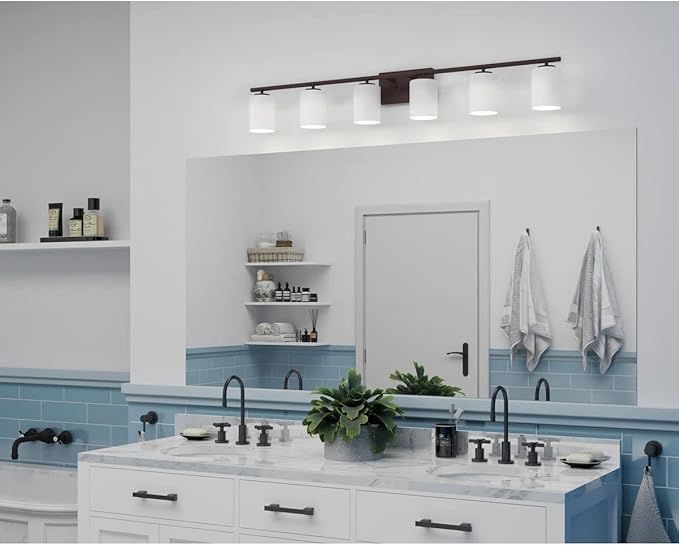 Progress Lighting P300385-020 Replay Bath & Vanity, 6-Light, Antique Bronze