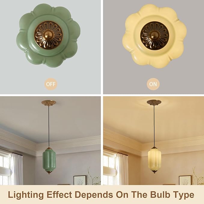 5.5" Small Chandelier Modern Farmhouse Milk Glass Pendant Lighting Fixture Green Hanging Lamp Height Adjustable 1-Light for Dining Room, Entryway, Hallway