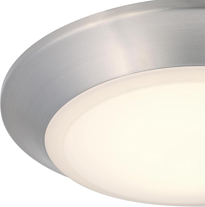 Westinghouse 6134200 Makira Traditional One-Light, 7.5 Inch 16 Watt Dimmable LED Indoor/Outdoor Selectable Surface Mount Fixture, Brushed Nickel Finish, Frosted Acrylic Shade