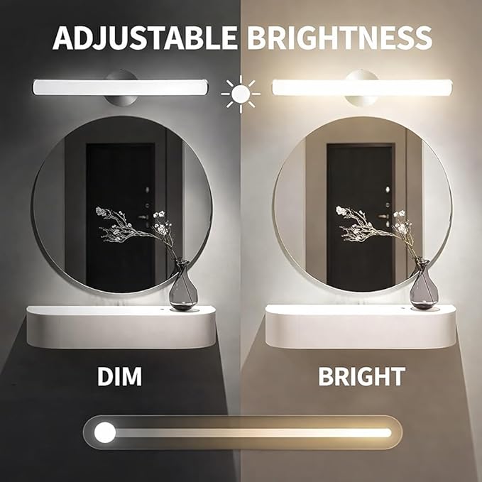 OOWOLF LED Bathroom Vanity Light, 16W 24inch Bathroom Lights Fixture,1600LM Led Vanity Lights Bar, 4000K Natural White Bath Wall Lighting Fixture Sconce Indoor, Vanity Light Fixtures Over Mirror
