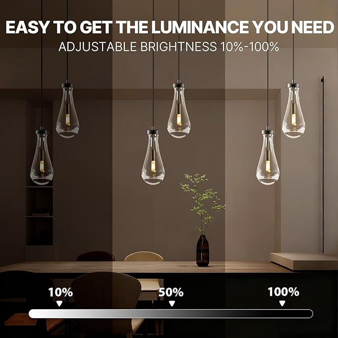 Raindrop Pendant Lights Kitchen Island: 2-Lights Black Crystal Teardrop Adjustable Height Pendant Light Fixtures over Dining Table - Modern Glass Rain Drop Ceiling Chandelier Bedroom Bathroom Lighting