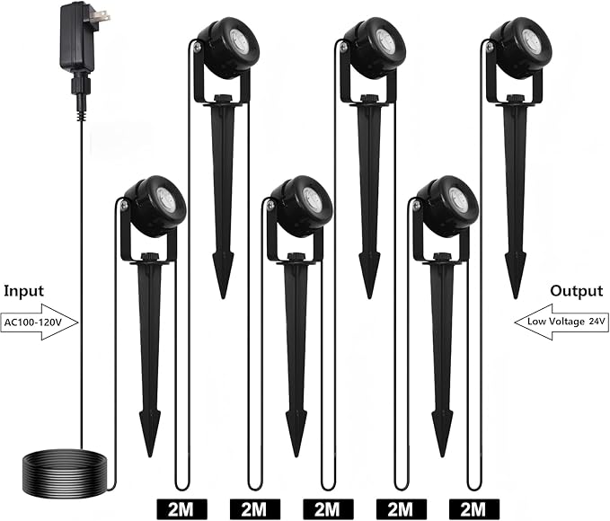 HISTAR Low Voltage Landscape Lighting with Bluetooth App Control & Remote, Outdoor Spot Lights for Fence Tree Pathway Lawn Decor, IP65 Waterproof All-in-One Permanent Outdoor Lights (6pack-RGBW)