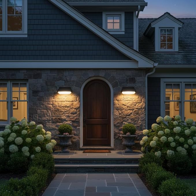 Modern Wall Sconce Outdoor Porch Light Waterproof Patio Lamp LED Wall Light Fixture Aluminum 13W 3000K Front Door Lamp for Indoor & Outdoor use Garden Yard 2 Pack