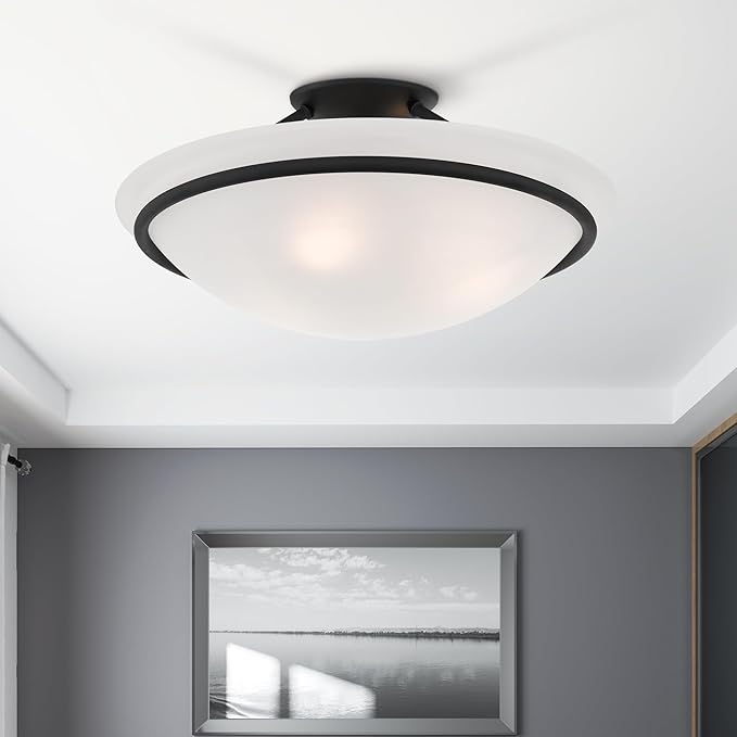 Livex Lighting 4824-04 Newburgh 3-Light Ceiling Mount, Black