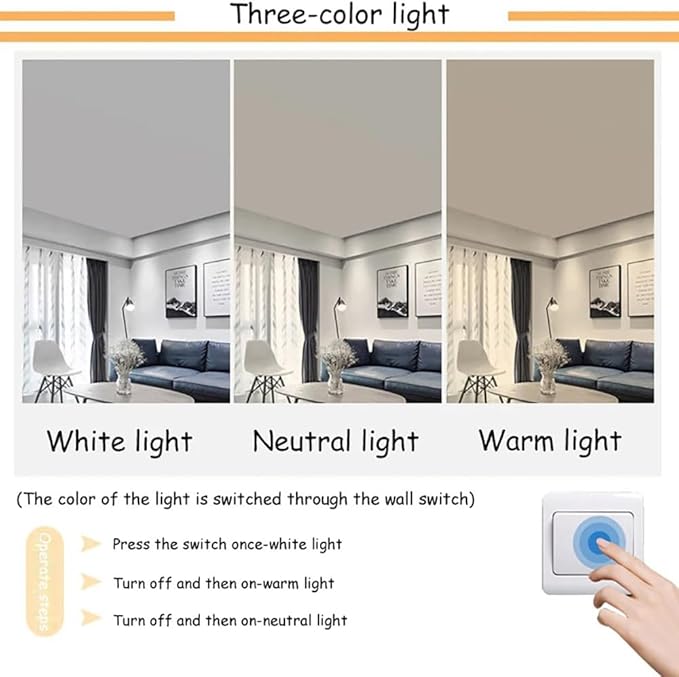 6-Lights LED Ceiling Light Fixture,42 Inch Modern Ceiling Lights Flush Mount Wooden 40W Dimmable Chandelier for Living Room Bedroom Kitchen,3000K/4000K/6000K Temperatures Selectable White