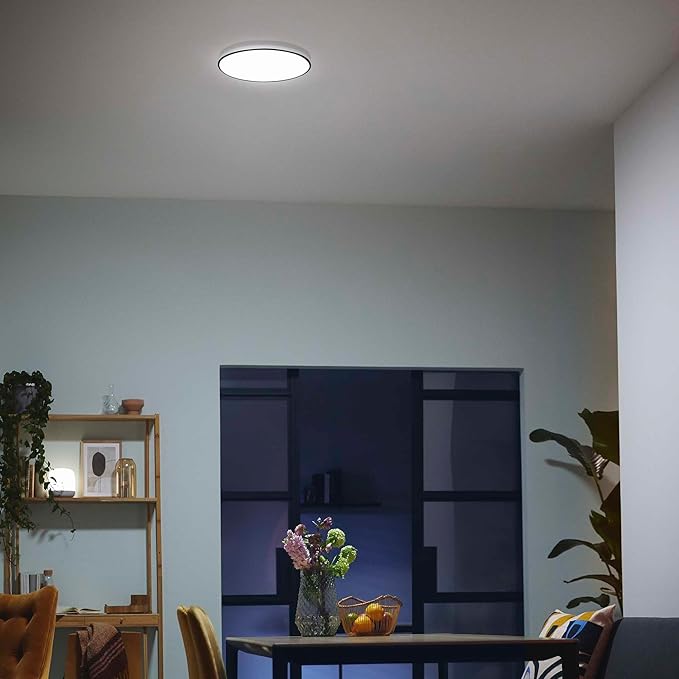 Philips LED Flush Mount Silver Ceiling Light 1-Pack Selectable White Multi-CCT 1500 Lumen (20W = 90W) No Bulbs Required