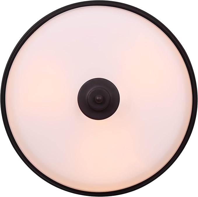 Canarm Jackson 3-Light Semi-Flush Mount, Oil Rubbed Bronze Ceiling Light with Opal Glass Shade, Transitional Lighting for Bedroom or Hallway