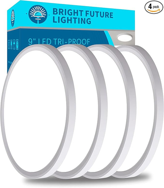 4pack 9 Inch Flush Mount Ceiling Light, 18w Led Ceiling Light, 3000k/4000k/6000k Selectable 1860lm Ceiling Light, Super Slim Led Light Fixture For Bedroom Kitchen Living Dining Room Office