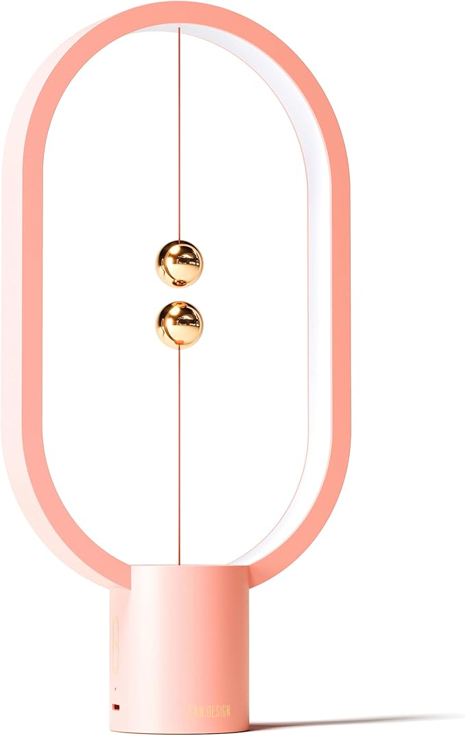 Heng Balance Light, USB Powered LED Table lamp, Creative, Magnetic Switch Night Light, dimmable Eye Protection Table lamp, Used for Gifts, Decoration Bedside, Dormitory and Office（Pink）