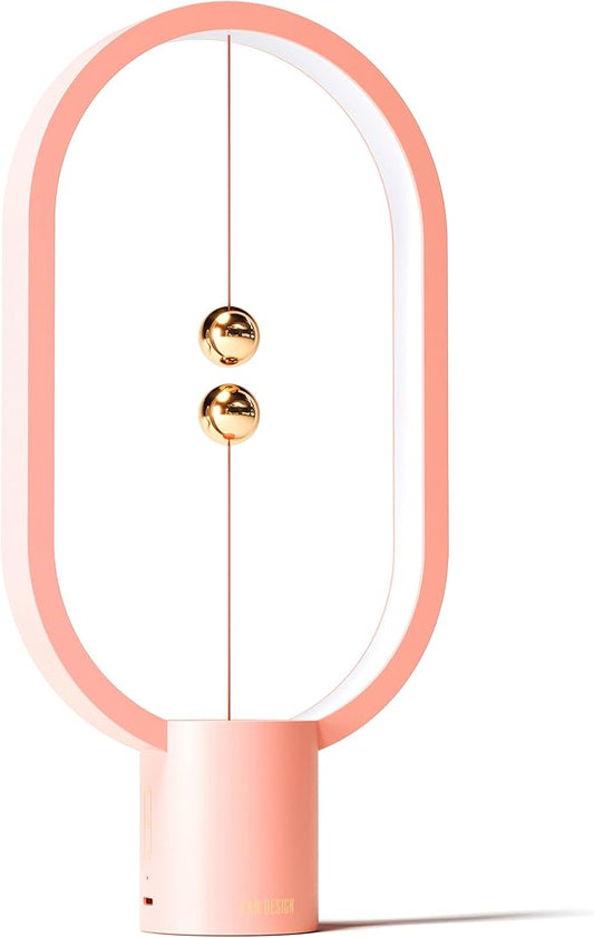 Heng Balance Light, USB Powered LED Table lamp, Creative, Magnetic Switch Night Light, dimmable Eye Protection Table lamp, Used for Gifts, Decoration Bedside, Dormitory and Office（Pink）
