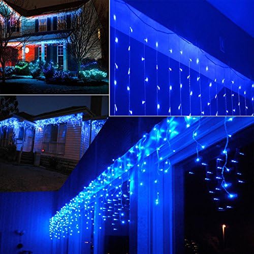 Lainin 3.5M/11ft 96 LED Blue Linkable Fairy Curtain String Light with 8 Modes Functional Controller for Indoor/Outdoor/Party/Wedding/Valentines Day/Christmas Decor
