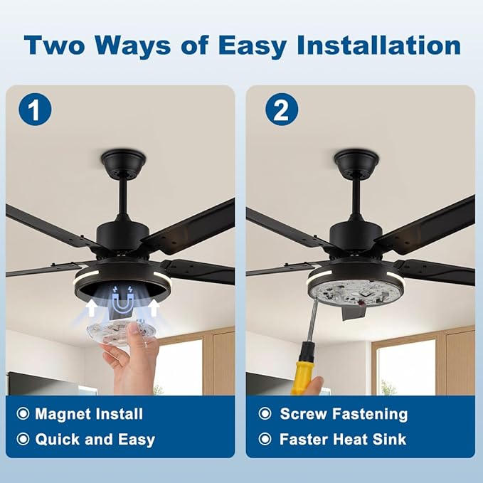 2 Pack LED Ceiling Fan Light Replacement Kit, Retrofit for Ceiling Lights, 15W 120V 5000K CRI90, Dimmable Engine for Pendant, Lantern