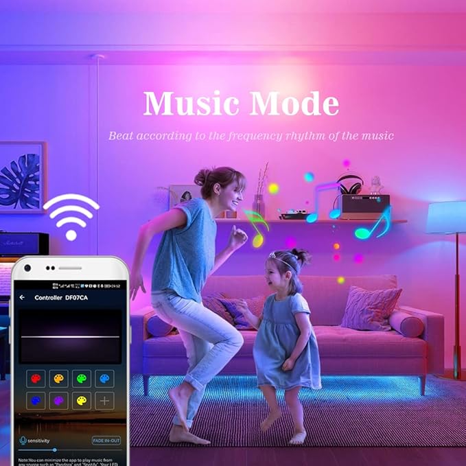 RGB COB Led Strip Light 16.4FT/5M, 576Leds/M, 24V Color Changing Led Strip Lights Dimmable with APP Control, Music Sync, Flexible Led Tape Light for Room Decor