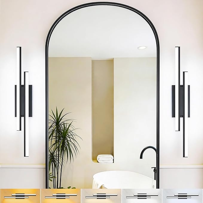 Retractable Bathroom Vanity Light 32 inch-Bathroom Light Fixtures,ETL Certificated2700K/3000K/4000K/5000K/5700K/5cct Optional,34W/2 Pack