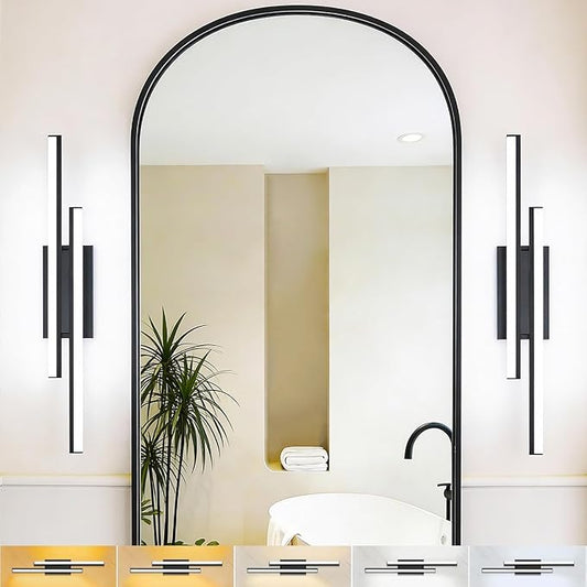 Retractable Bathroom Vanity Light 32 inch-Bathroom Light Fixtures,ETL Certificated2700K/3000K/4000K/5000K/5700K/5cct Optional,34W/2 Pack