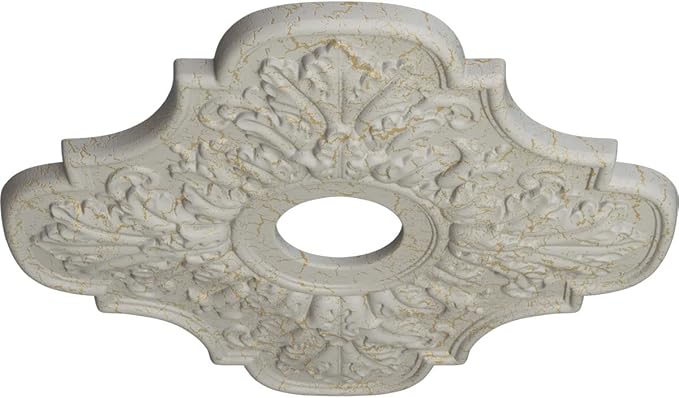 Ekena Millwork CM17PEPCCDecorative Ceiling Medallions Modeled After Original Historical Patterns & Designs, Pot of Cream Crackle