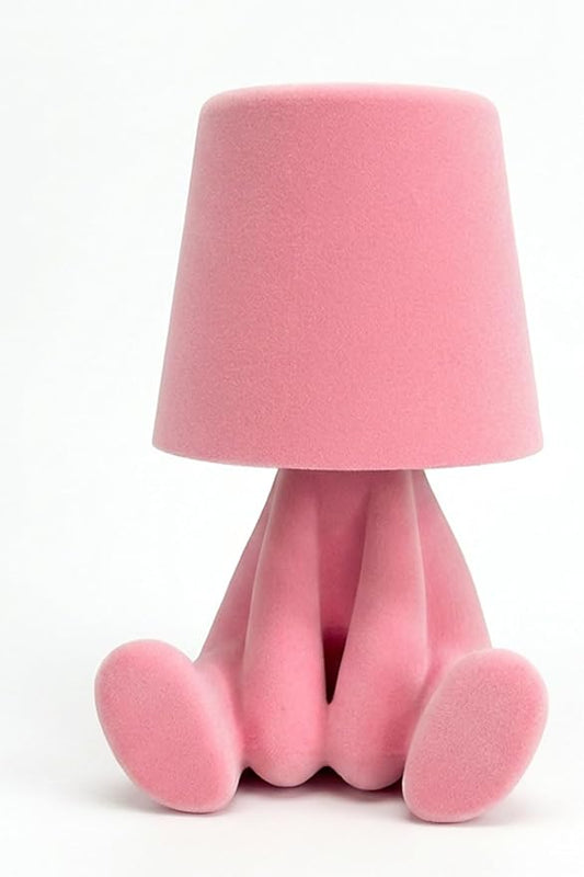 Bedside Touch Control Table Lamp, Golden Decor Thinker Statue LED Table Lamp with USB Port, 3 Way Dimmable Modern Night Light Nightstand Lamp for Home Living Room Office Shelf Decor (Pink-B)