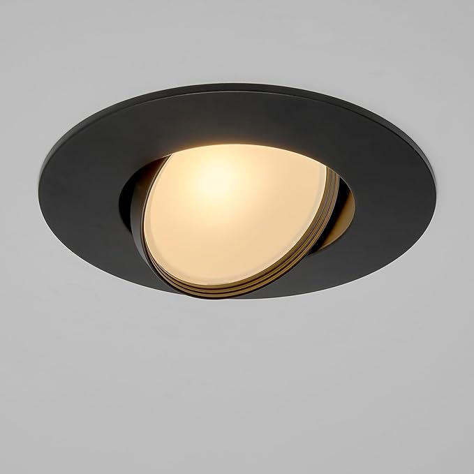 Maxxima 5 in. and 6 in. Rotatable LED Retrofit Downlight Gimbal, 1150 Lumens, 11 Watts, 5 CCT 2700K/3000K/3500K/4000K/5000K, Dimmable, Aluminum Black Trim