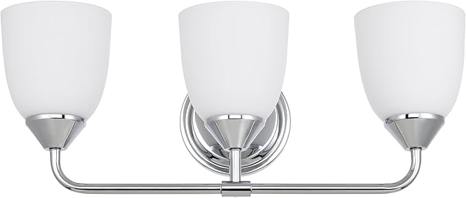Chrome 3-Light Traditional Bathroom Vanity Light Fixtures Over Mirror, Modern Vanity Lights for Living Room, Standard E26 Base, Chrome