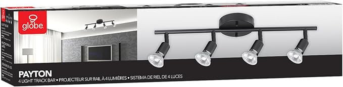 Globe Electric 59354 Payton 4-Light Track Lighting, Matte Black