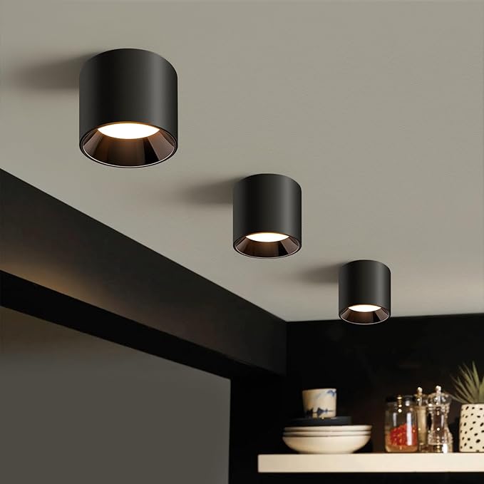 OKELI Hallway Light Flush Mount Modern LED Ceiling Light Fixtures for Kitchen Entryway, 20W 4000K Dimmable Close to Ceiling Lighting, 4.6'' Cylinder Ceiling Lamps for Dining Room Living Room