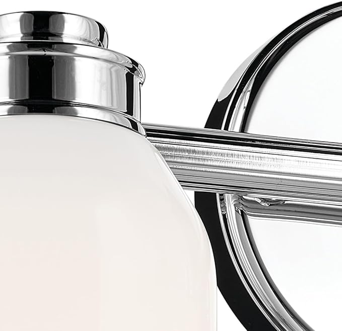 Kichler Joelson 34" 4-Light LED Bathroom Vanity Light Fixture with Satin Etched Cased Opal Glass in Brushed Nickel for Bathrooms (34 in W x 9.25 in H x 5.25 in Ext), 45924NIL18