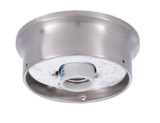 B&P Lamp® 4 Inch Fitter Wired Flush Mount Ceiling Fixture, Satin Nickel Finish