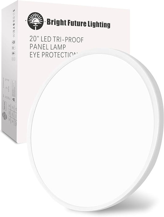 1Pack 20 Inch Large LED Flush Mount Ceiling Light, 40W,4350LM, 3000K/4000K/6000K CCT Selectable,White Round Flat Panel Light Low Profile Ceiling Light Fitures for Hallway, Kitchen, Bedroom, Office