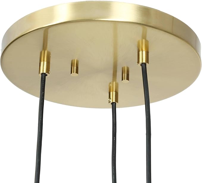 KSANA Modern Gold Pendant Lights, 3 Light Cluster Chandelier Kitchen Island Pendant Lights with Glass Shade Dining Room Chandelier for Hallway Entryway Bedroom Foyer