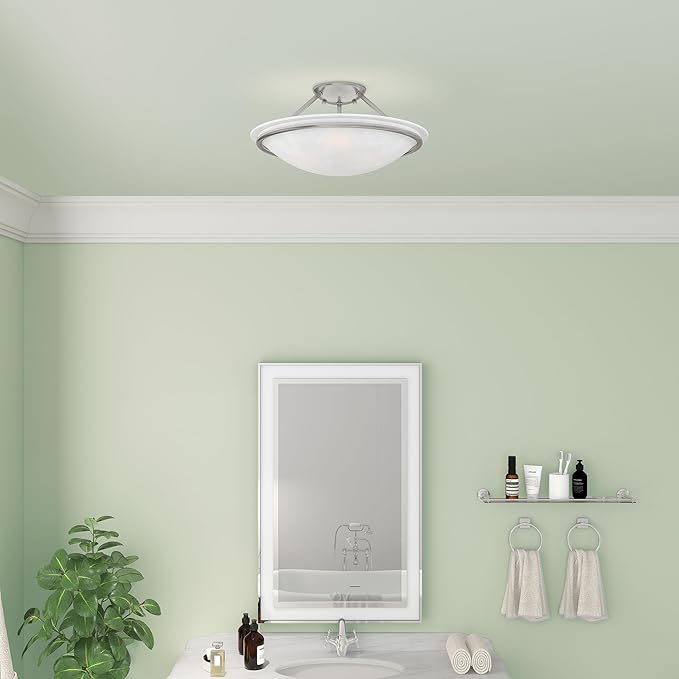 Livex Lighting 4824-91 Newburgh 3-Light Ceiling Mount, Brushed Nickel