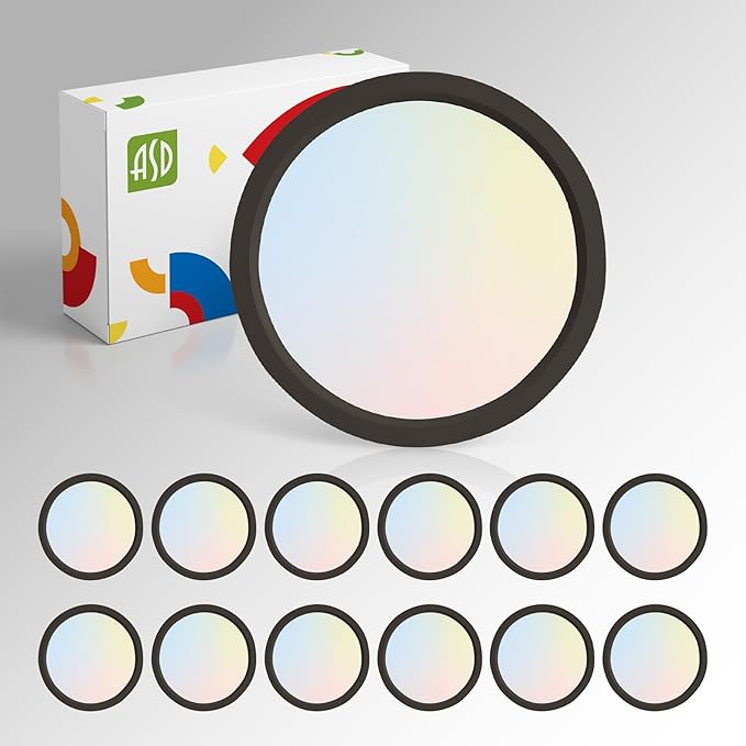ASD LED 5" Round Flush Mount Light | 10W 720LM 3000-5000K 120V | 3CCT, Dimmable, Ultra Slim, ETL Listed | Thin Surface Lamp, Bedroom Ceiling Lighting | Bronze, 12 Pack