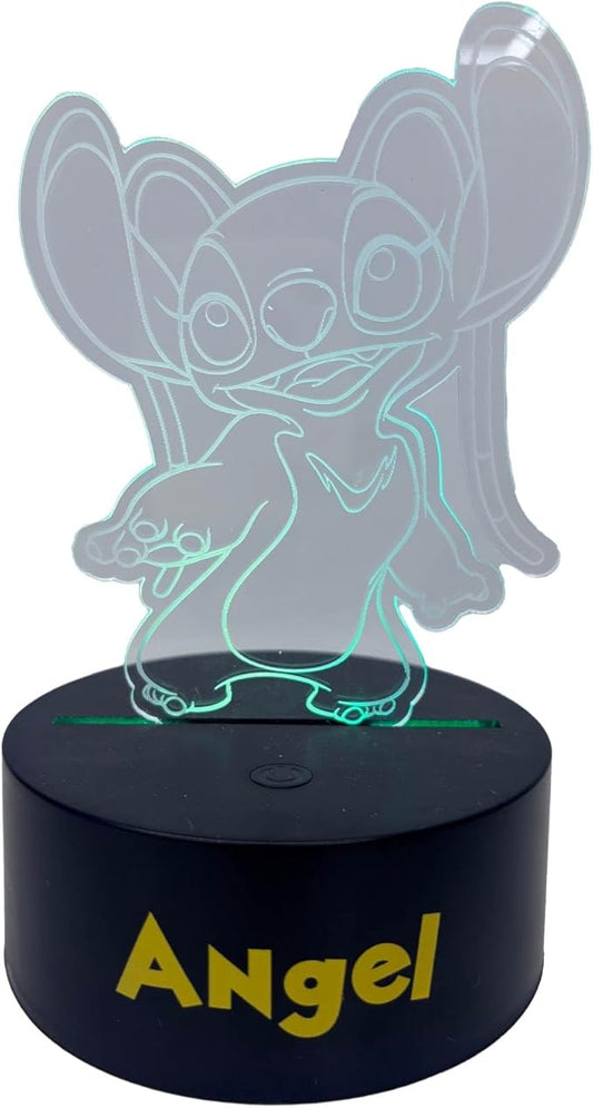 Disney Angel 3D Illusion LED Lamp,Night Light with Color Changing Effect,Desk Lamp for Bedroom, Nursery, Playroom Décor